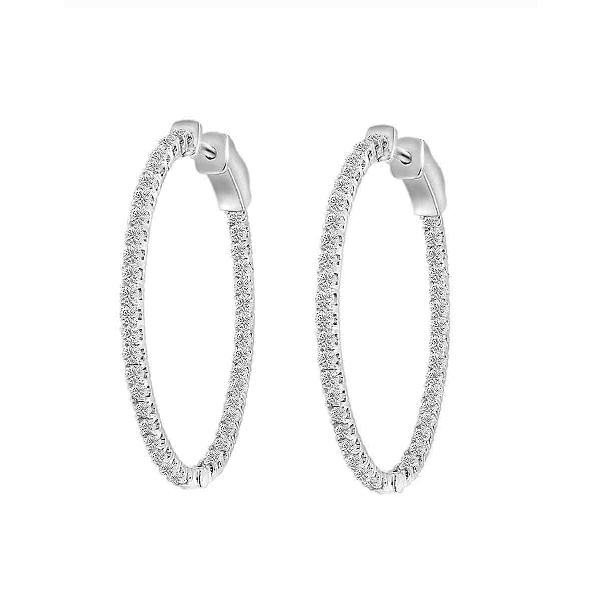 Huggie Hoop Inside Outside Lab Created Diamond Earrings ER30A100MM32